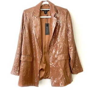 Rachel Zoe tan sequin blazer
